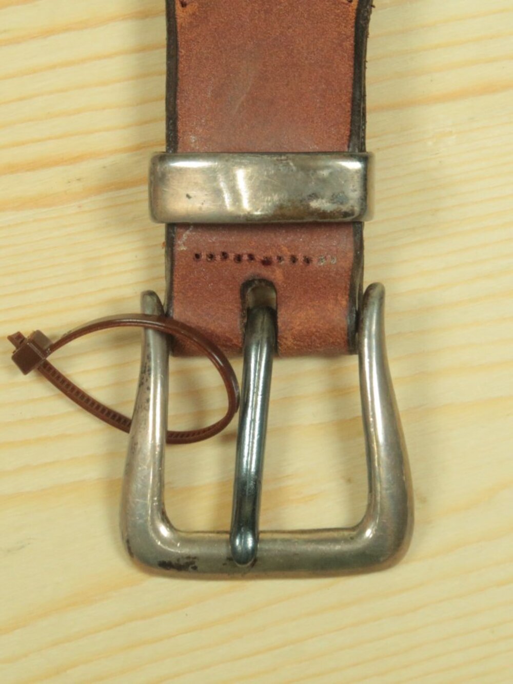 Vtg 80s Polo Ralph Lauren Western Sterling Silver Belt Mens 34 Brown Made in UK - Picture 4 of 10